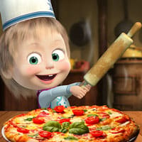 Masha And The Bear Pizzeria! - Make Pizza! Take And Deliver Orders With Masha And The Bear Game