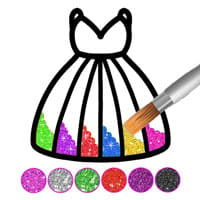 Glitter dress coloring and drawing book for Kids