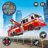 Flying Fire Truck Driving Sim